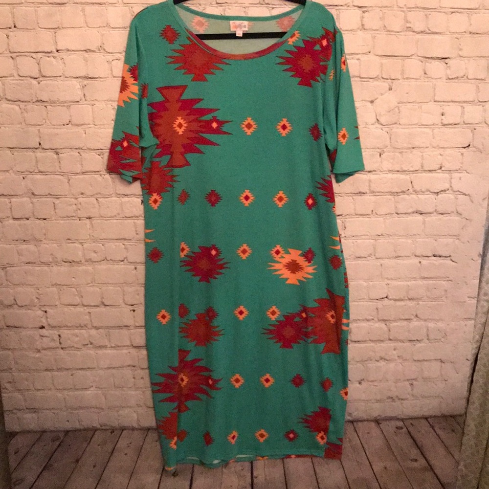Lularoe 3xl Aztec Julia Dress signed